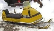 Picture of old fashioned Snowmobile