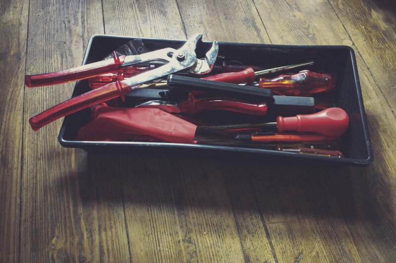 Picture of a toolbox and tools